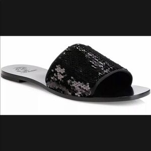 TORY BURCH Carter Reversible Sequin Slides black luxury